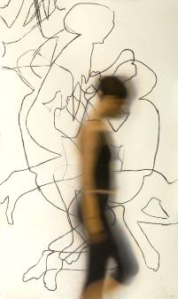 Motion I . 150 x 90 cms. Acrylic on panel .